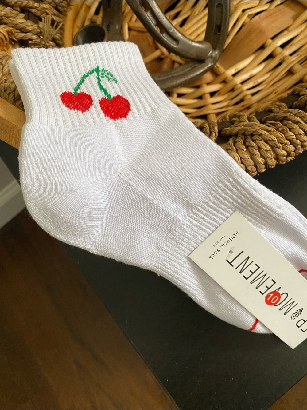 FP Movement White Cherry Crew Athletic Socks